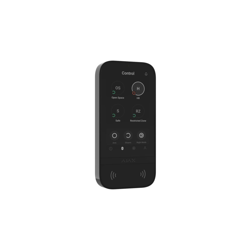 Ajax Клавіатура з сенсорним дисплеєм KeyPad TouchScreen, jeweller, бездротовий, чорний (000034513)