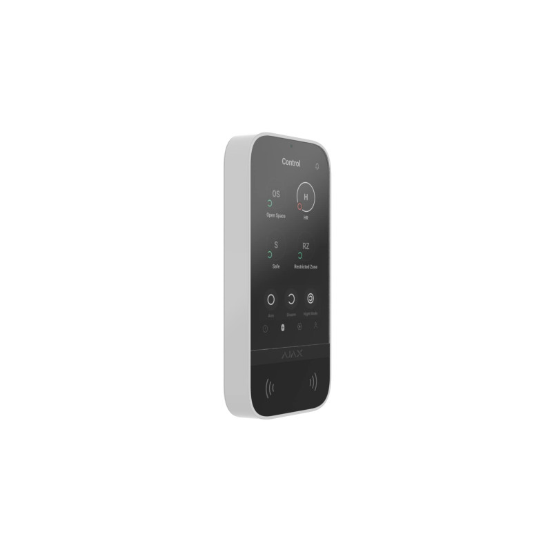 Ajax Клавіатура з сенсорним дисплеєм KeyPad TouchScreen, jeweller, бездротовий, білий (000034514)