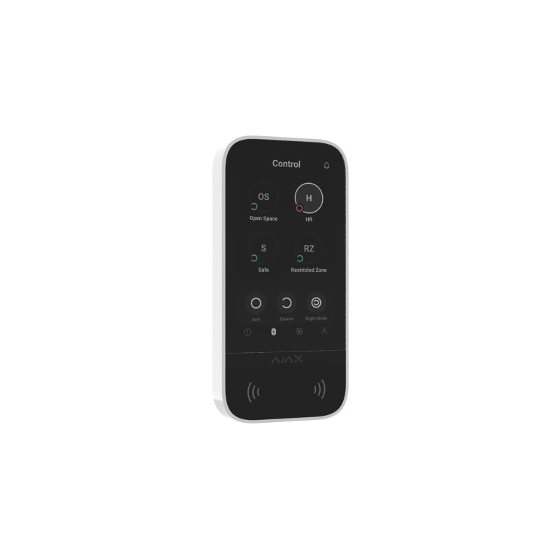 Ajax Клавіатура з сенсорним дисплеєм KeyPad TouchScreen, jeweller, бездротовий, білий (000034514)