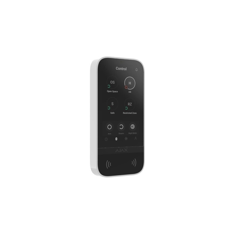 Ajax Клавіатура з сенсорним дисплеєм KeyPad TouchScreen, jeweller, бездротовий, білий (000034514)