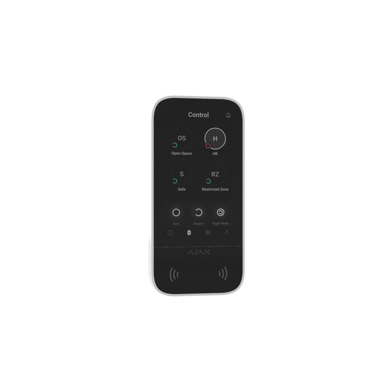 Ajax Клавіатура з сенсорним дисплеєм KeyPad TouchScreen, jeweller, бездротовий, білий (000034514)