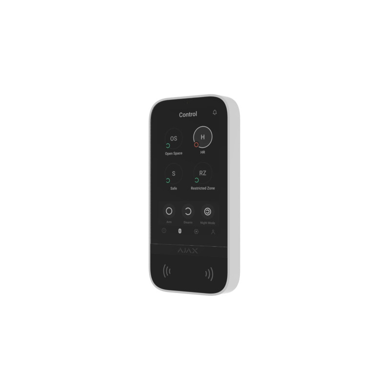 Ajax Клавіатура з сенсорним дисплеєм KeyPad TouchScreen, jeweller, бездротовий, білий (000034514)