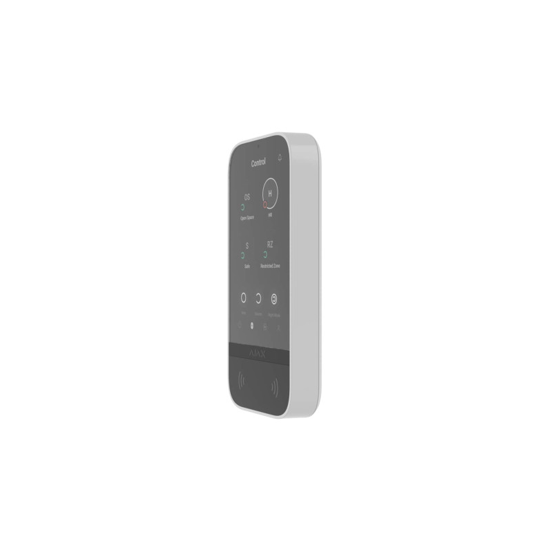 Ajax Клавіатура з сенсорним дисплеєм KeyPad TouchScreen, jeweller, бездротовий, білий (000034514)
