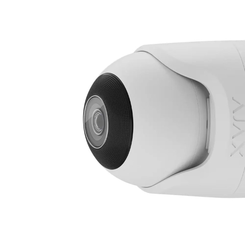 Ajax IP-Камера дротова TurretCam, 5мп, 4мм, Poe, True WDR, IP 65, ІЧ 35м, аудіо, кут огляду 75°до 85°, купольна, біла (000039308)
