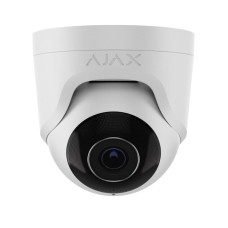Ajax IP-Камера дротова TurretCam, 8мп, 4мм, Poe, True WDR, IP 65, ІЧ 35м, аудіо, кут огляду 75°до 85°, купольна, біла (000039325)