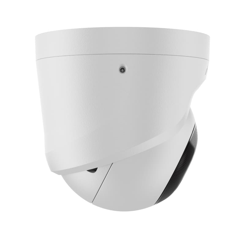 Ajax IP-Камера дротова TurretCam, 8мп, 4мм, Poe, True WDR, IP 65, ІЧ 35м, аудіо, кут огляду 75°до 85°, купольна, біла (000039325)