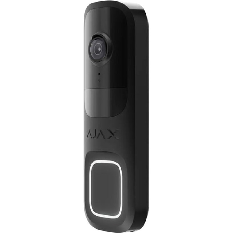 Відеодзвінок Ajax Doorbell, універсальне встановлення, 4 мп, 155° вертикальний 90° горизонтальний, іч 6м, дальнісь виявлення руху 4м, штучний інтелект, wi-fi, чорний (000053535)