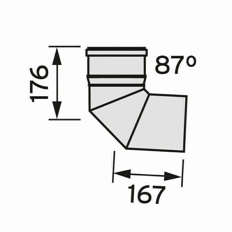 VAILLANT Відвід димоходу 87°, Ду 130 РР (0020042765)