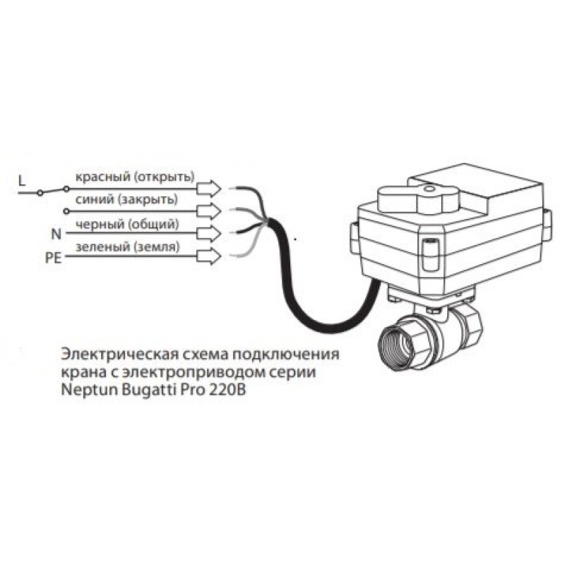 Neptun Кран с электроприводом PROFI 220В В 1 1/4
