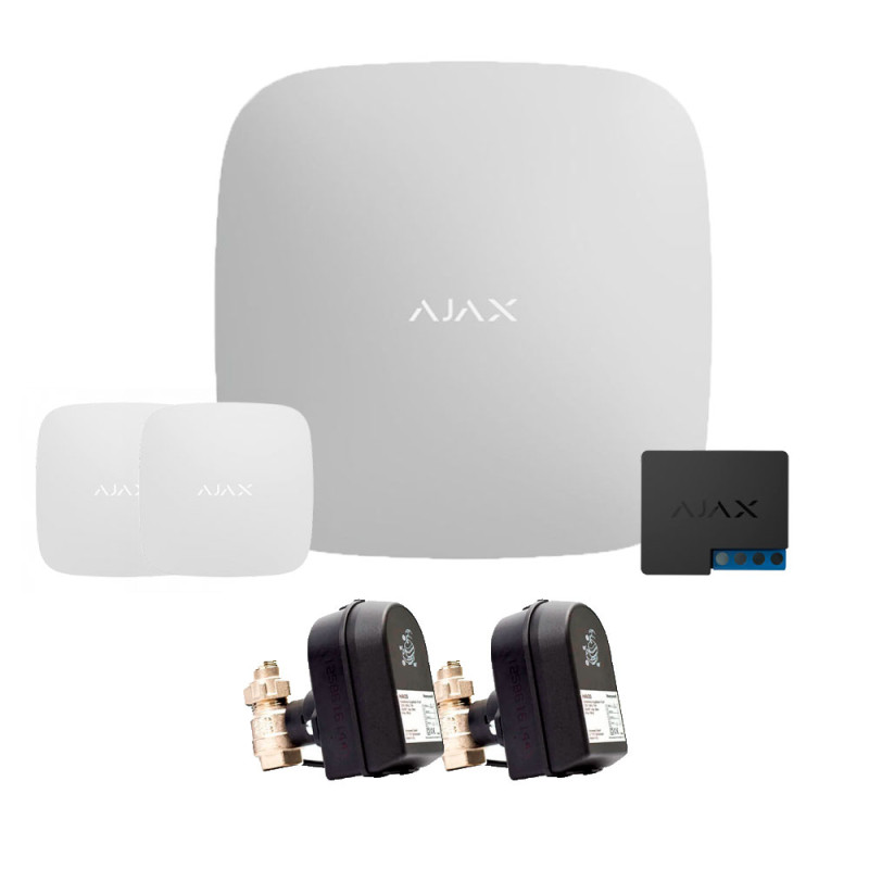 Neptun Ajax Hub 2 + LeaksProtect (2 ед.) + WallSwitch + кран с электроприводом Honeywell 220 DUO Ду32 (006444)
