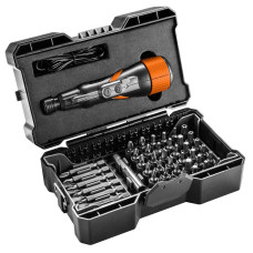 Neo Tools Викрутка, акумуляторна, micro-USB, 3.6В Li-Ion, 800мА•год, 280об•хв, 42 біт, SL,PH,PZ,Torx, кейс (04-200)