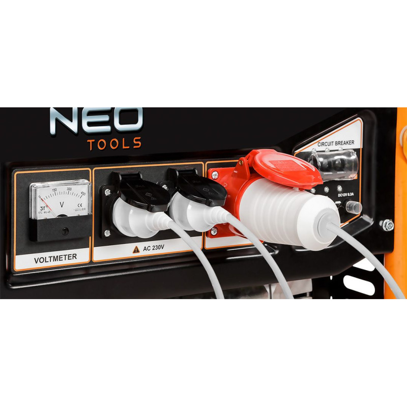 Генератор бензиновий Neo Tools 230/400В, 1/3 фази 7.0/7.5кВт, електростартер, IP23M, 90кг, 04-732