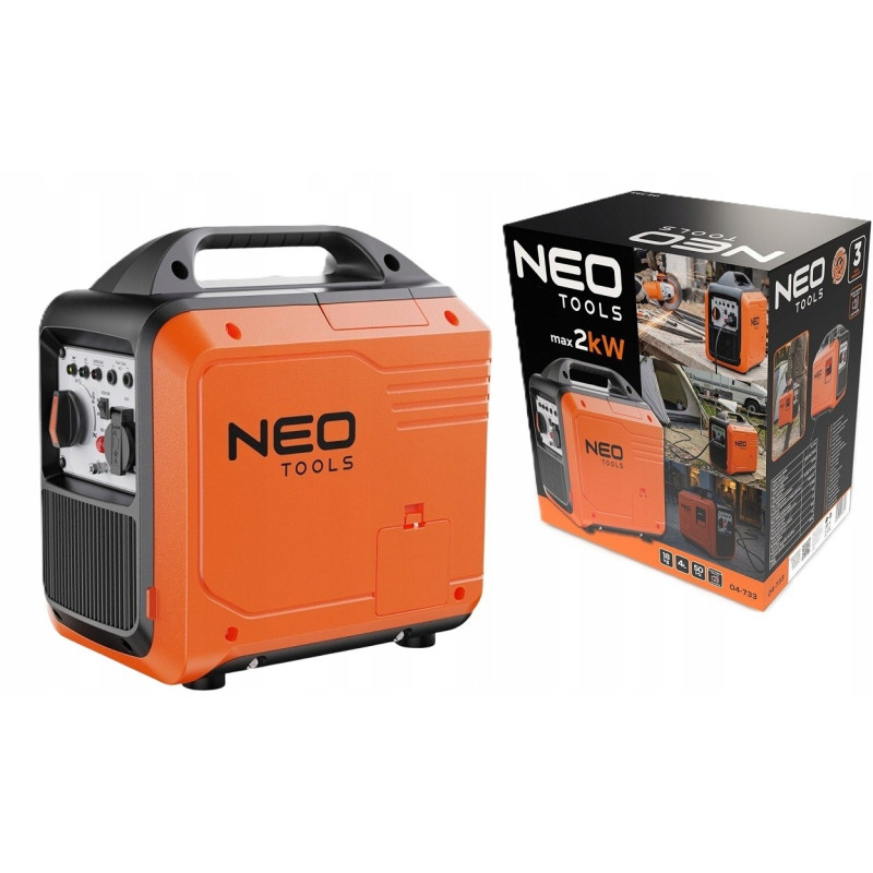 Генератор бензиновий інверторний Neo Tools 230В, 1.8/2.0кВт, ручний стартер, 18кг, 04-733