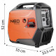Генератор бензиновий інверторний Neo Tools 230В, 3/3.2кВт, ручний стартер, USB Type C 5, 22кг, 04-734