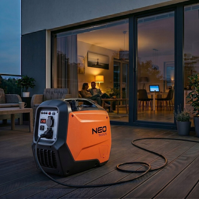 Генератор бензиновий інверторний Neo Tools 230В, 3/3.2кВт, ручний стартер, USB Type C 5, 22кг, 04-734