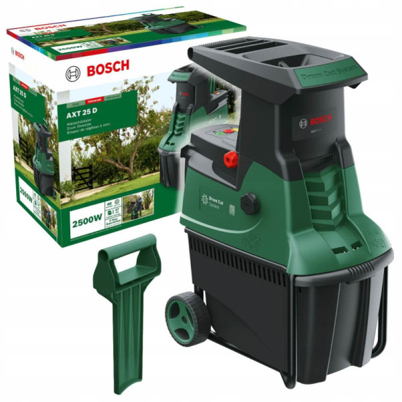 BOSCH Подрібнювач садовий AXT 25 D 2500Вт 40мм 31.3кг фреза низькошумний (0600803103)
