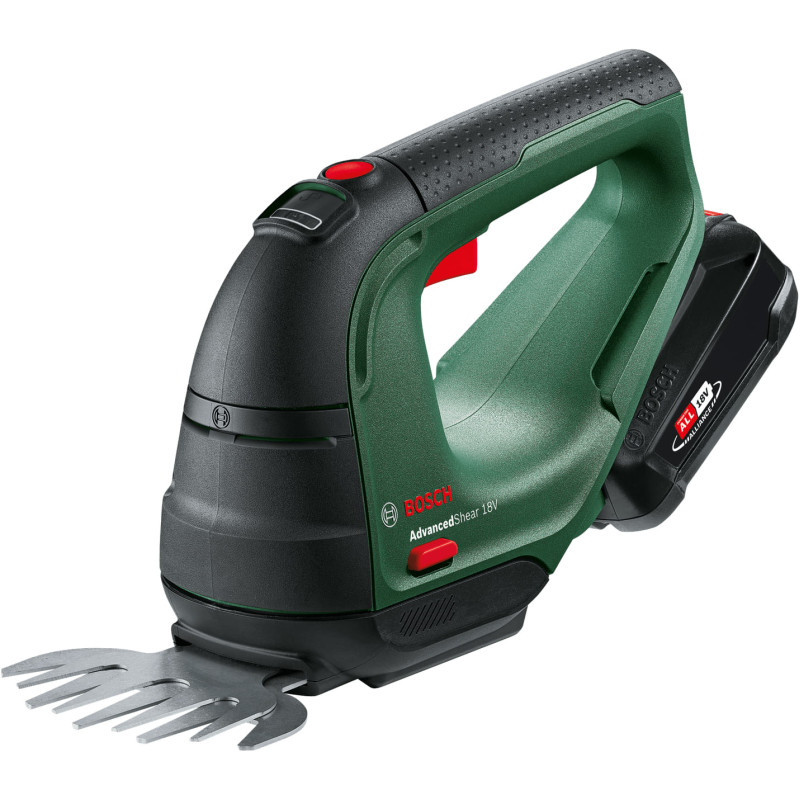 BOSCH Ножиці для трави акумуляторні AdvancedShear 18V-10+ насадка кущоріз 10/20см крок різу 8мм 1xPBA 2.0Ah 2.45кг (0600857000)
