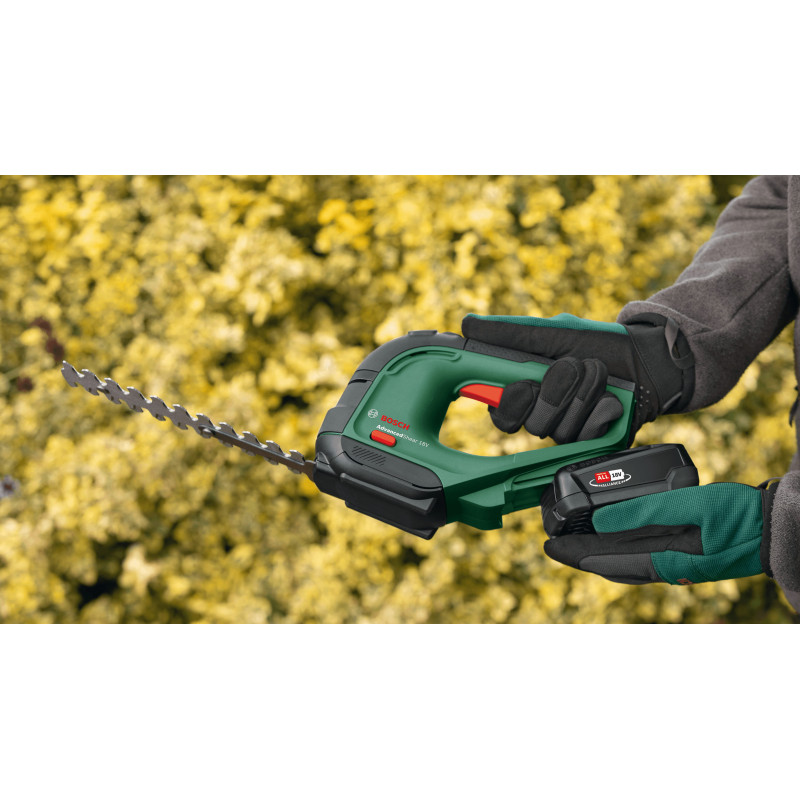 BOSCH Ножиці для трави акумуляторні AdvancedShear 18V-10+ насадка кущоріз 10/20см крок різу 8мм 1xPBA 2.0Ah 2.45кг (0600857000)