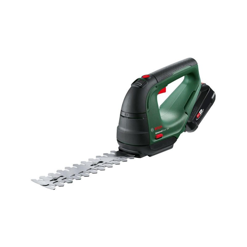 BOSCH Ножиці для трави акумуляторні AdvancedShear 18В-10 + насадка кущоріз 10/20см крок різу 8мм 1.85кг (0600857001)
