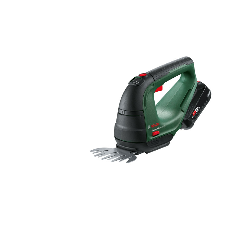 BOSCH Ножиці для трави акумуляторні AdvancedShear 18В-10 + насадка кущоріз 10/20см крок різу 8мм 1.85кг (0600857001)