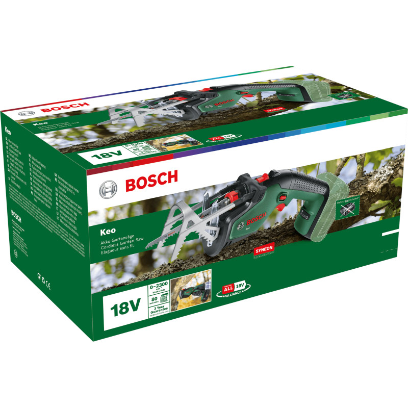 BOSCH Пила шабельна акумуляторна KEO 18В пропил 80мм хід 20мм 1.4кг без АКБ і ЗП (0600861A01)