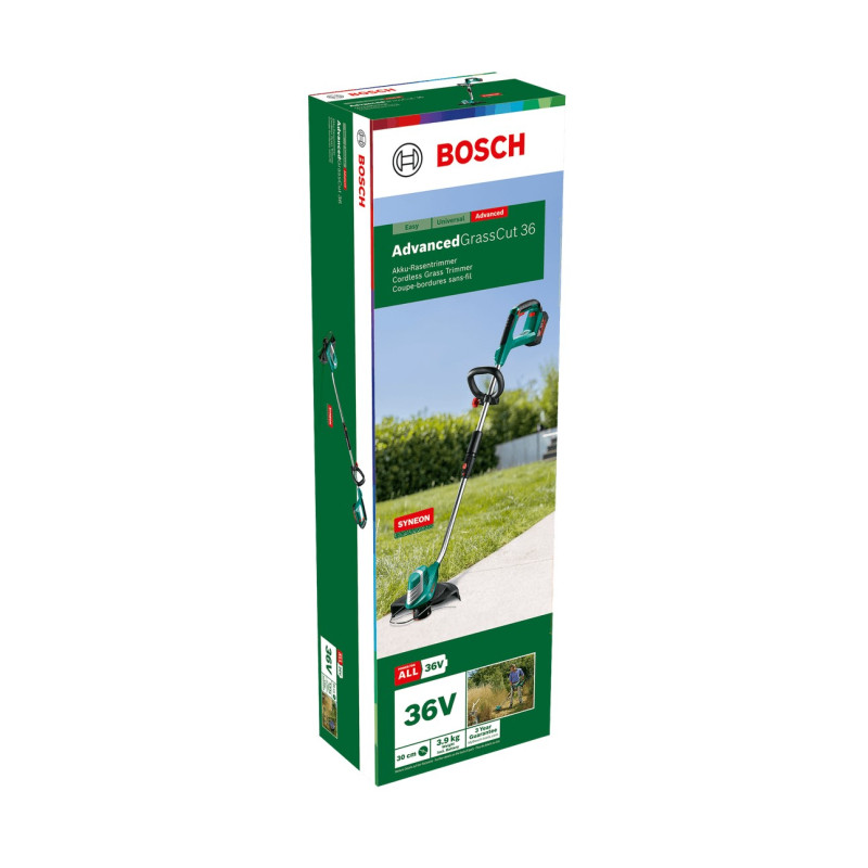BOSCH Тример садовий акумуляторний AdvancedGrassCut 36 36В 30см 1x2А·год ЗП AL3620CV 4.1кг (0600878N03)