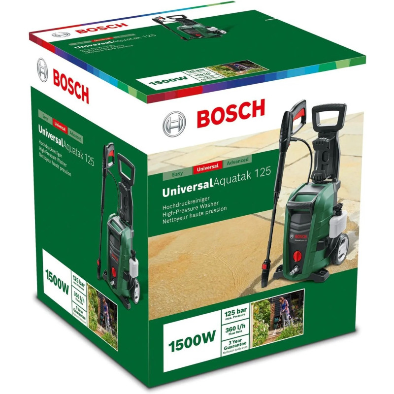 BOSCH Мінімийка високого тиску UniversalAquatak 125, 1500Вт, 125бар, 360л/год, шланг 5м, 7.7кг (06008A7A00)