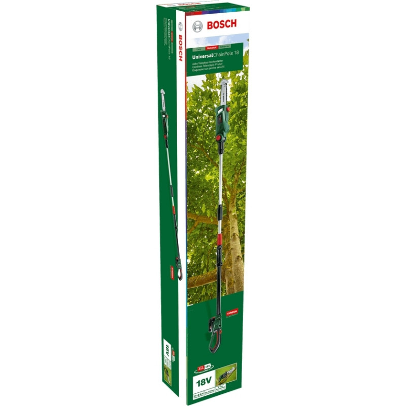 BOSCH Пила ланцюгова акумуляторна UniversalChainPole 18В 210-260см шина 20см 3.6кг без АКБ та ЗП (06008B3101)