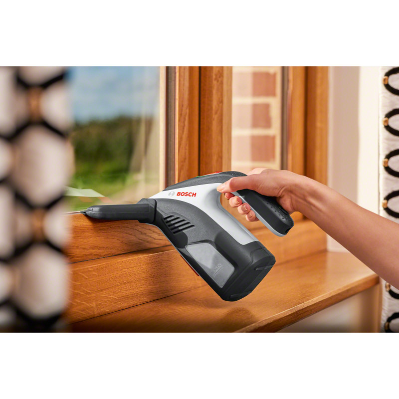 BOSCH Пилосос GlassVAC, акумуляторний, для миття вікон, 3.6*2 Ач, контейнер 0.1 Л, 0.7 кг, +насадки і пульв. (06008B7000)
