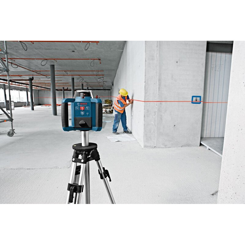 BOSCH Нівелір лазерний ротаційний Professional GRL 300 HV, 60м/з приймачем 300м, ±0.1мм/м, 150/300/600 об/хв, IP54, 1.8кг, кейс, приймач LR1, пульт RC1, тримач WM4, ЗП, окуляри, мішень (0601061501)