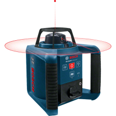 BOSCH Нівелір лазерний ротаційний Professional GRL 250 HV, 30м/з приймачем 125м, ±0.1мм/м, 150/300/600 об/хв, IP54, 1.8кг, кейс, пульт RC1, окуляри, мішень (0601061600)