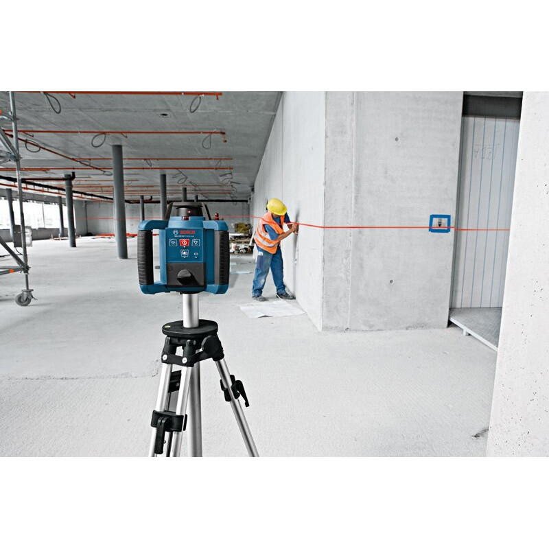 BOSCH Нівелір лазерний ротаційний Professional GRL 250 HV, 30м/з приймачем 125м, ±0.1мм/м, 150/300/600 об/хв, IP54, 1.8кг, кейс, пульт RC1, окуляри, мішень (0601061600)