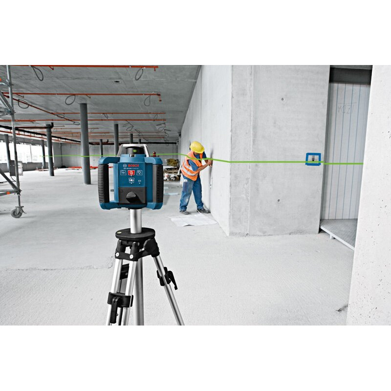 BOSCH Нівелір лазерний ротаційний Professional GRL 300 HVG, 300м, ±0.1мм/м, 150/300/600 об/хв, тримач WM4, IP54, 1.8кг, зелений промінь, кейс, приймач LR1, пульт RC1, АКБ, ЗП, мішень (0601061701)