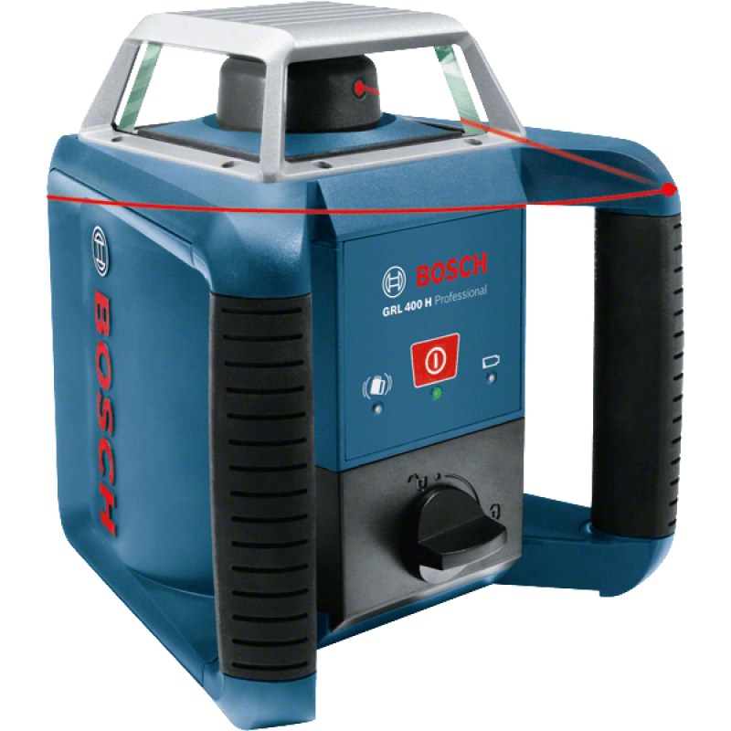 BOSCH Нівелір лазерний ротаційний Professional GRL 400 H, 20м/з приймачем 400м, ±0.08мм/м, 600 об/хв, IP54, 2кг, кейс, приймач LR1, АКБ, ЗП (0601061800)