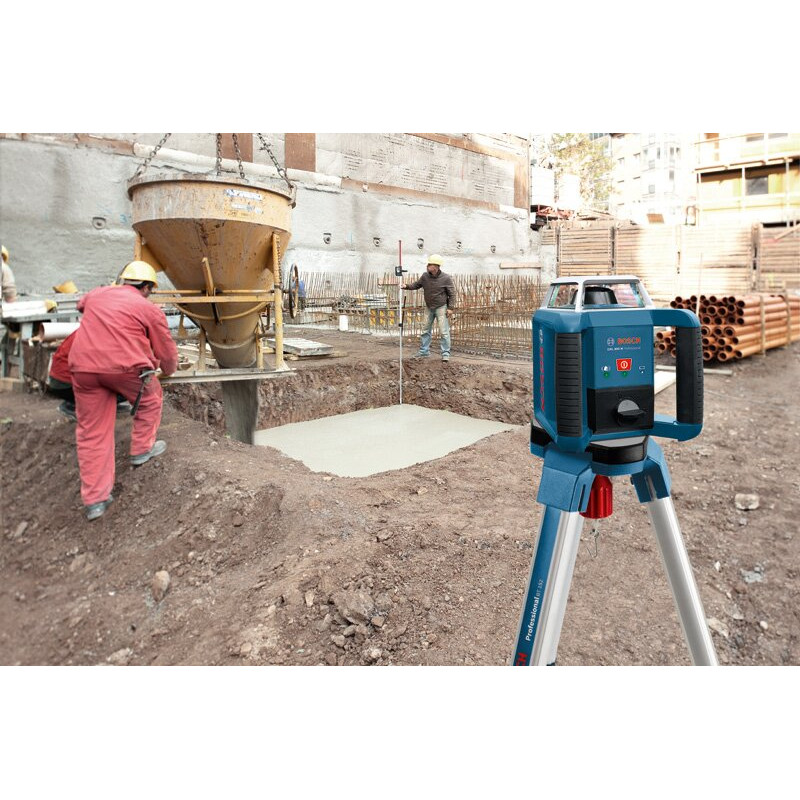 BOSCH Нівелір лазерний ротаційний Professional GRL 400 H, 20м/з приймачем 400м, ±0.08мм/м, 600 об/хв, IP54, 2кг, кейс, приймач LR1, АКБ, ЗП (0601061800)