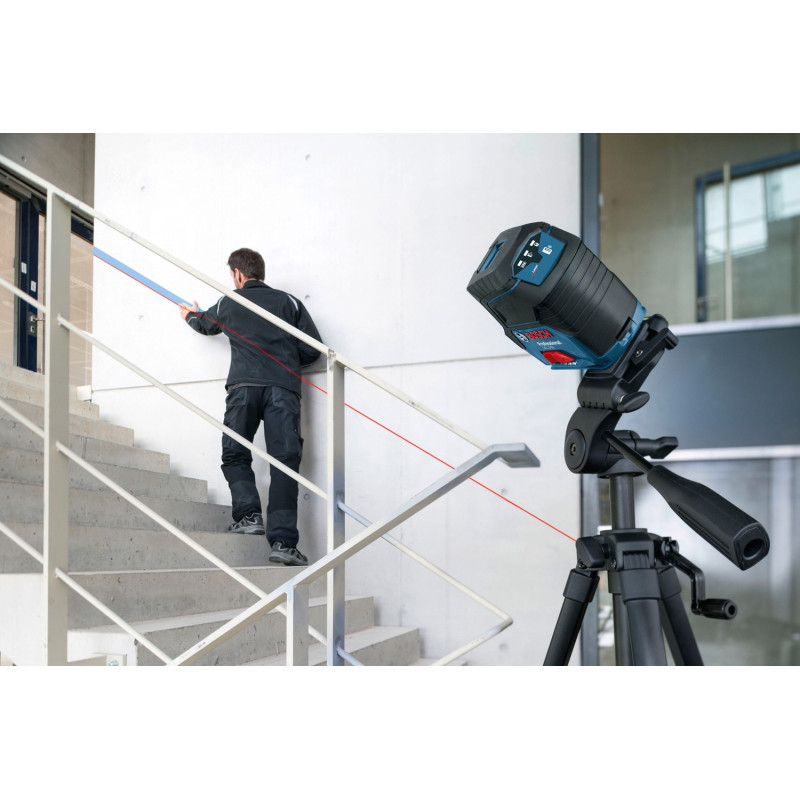 BOSCH Нівелір лазерний GCL2-50+RM1+BM3 до 20м, ±0.3мм/м, 4AAx1.5В, IP54, чохол, мішеннь, кейс, 0.6кг (0601066F02)