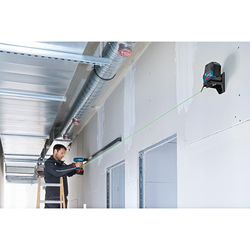 BOSCH Нівелір лазерний GCL 2-15G + RM1 + кейс, до 15м, ± 0,3 мм/м, IP 54, зелений промінь (0601066J00)