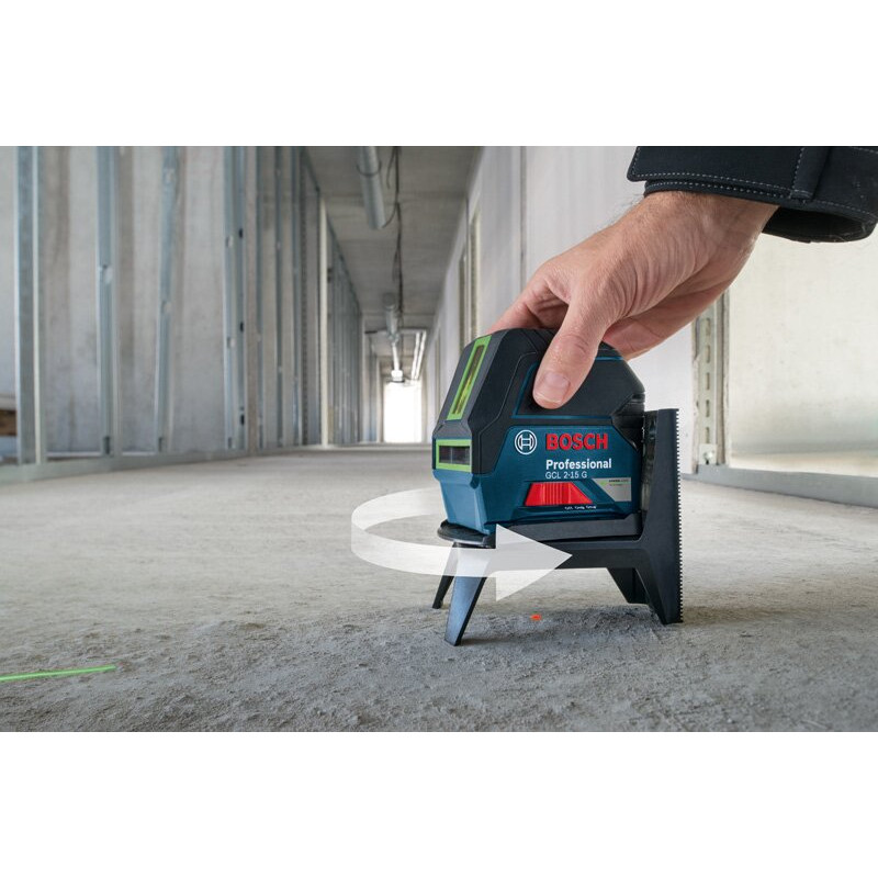 BOSCH Нівелір лазерний GCL 2-15G + RM1 + кейс, до 15м, ± 0,3 мм/м, IP 54, зелений промінь (0601066J00)