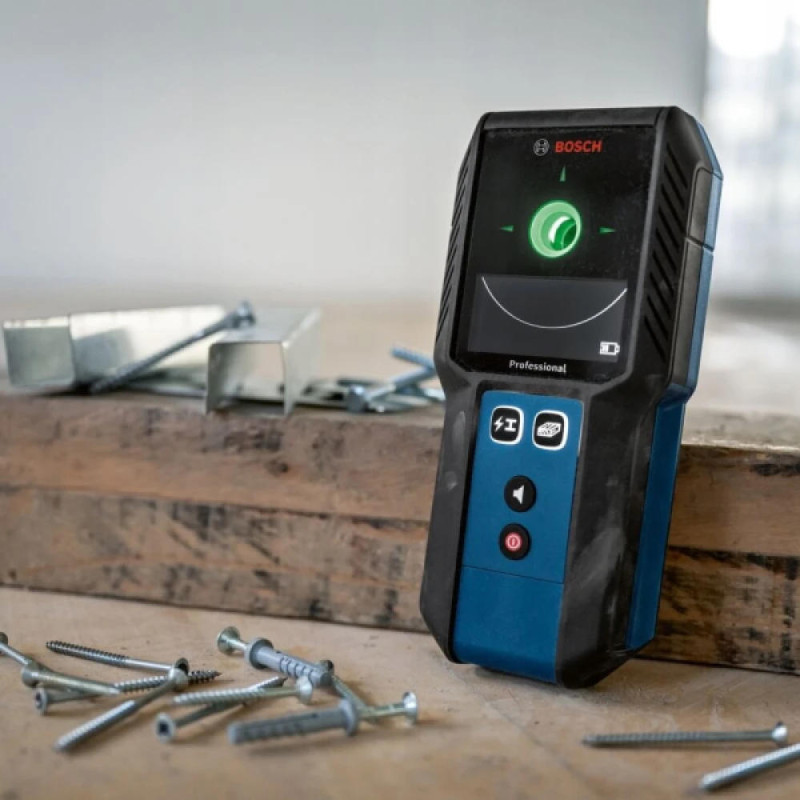 BOSCH Детектор акумуляторний GMS 120-27 Professional, до 120мм, 2ААх1.5В, IP54, чохол, 0.24кг (0601081700)