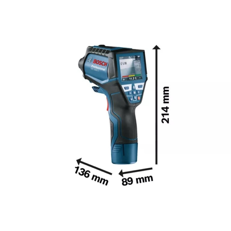 BOSCH Термодетектор GIS 1000C -40град. до +1000град., ±.0.2град., IP54, 0.54кг, кейс (0601083301)