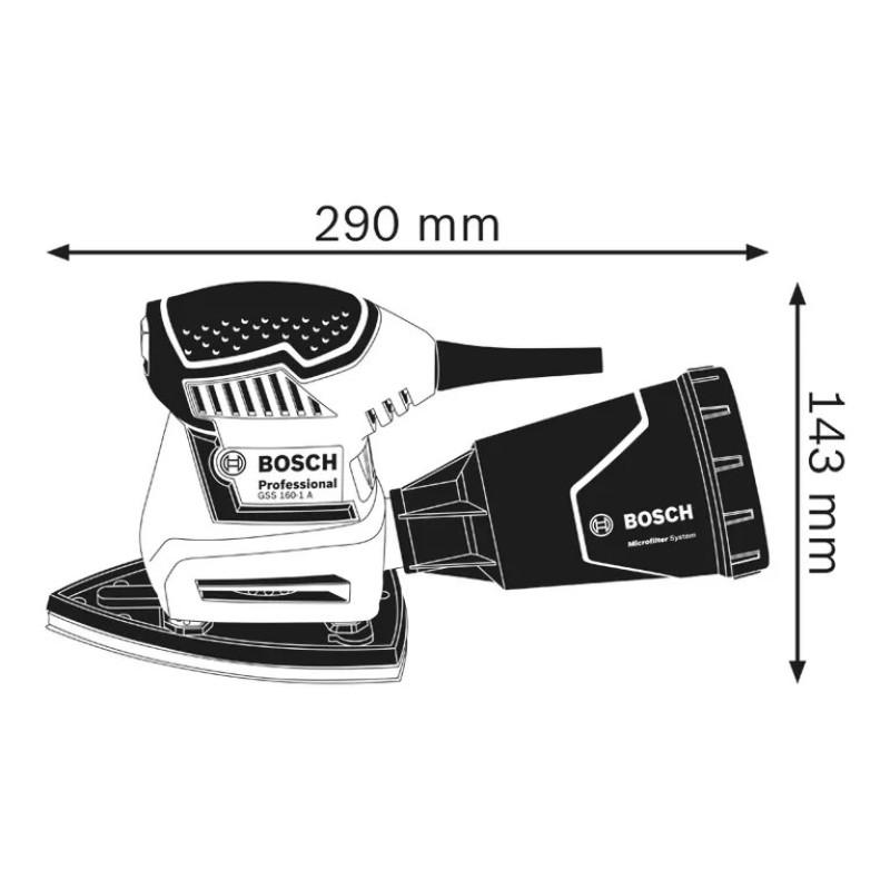 BOSCH Шліфмашина ексцентрикова GSS 160 Multi 180Вт 24000об·хв 1.2кг (06012A2300)