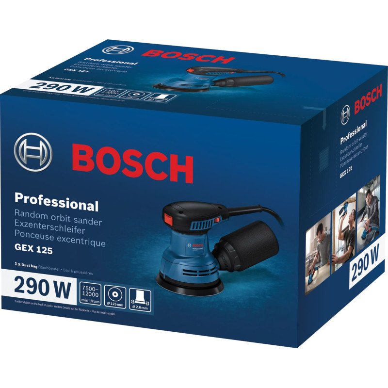 BOSCH Шліфмашина ексцентрикова GEX 125 250Вт 125 мм 7500-12000об·хв 1.4кг (06013A8020)