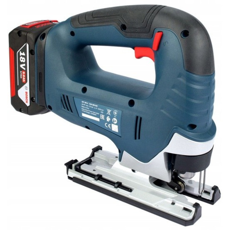 BOSCH Лобзик GST 185-LI, акумуляторний 18В, Акб 4Аг, 0-3500 об/хв, хід 26мм, кейс, 2кг (06015B3023)