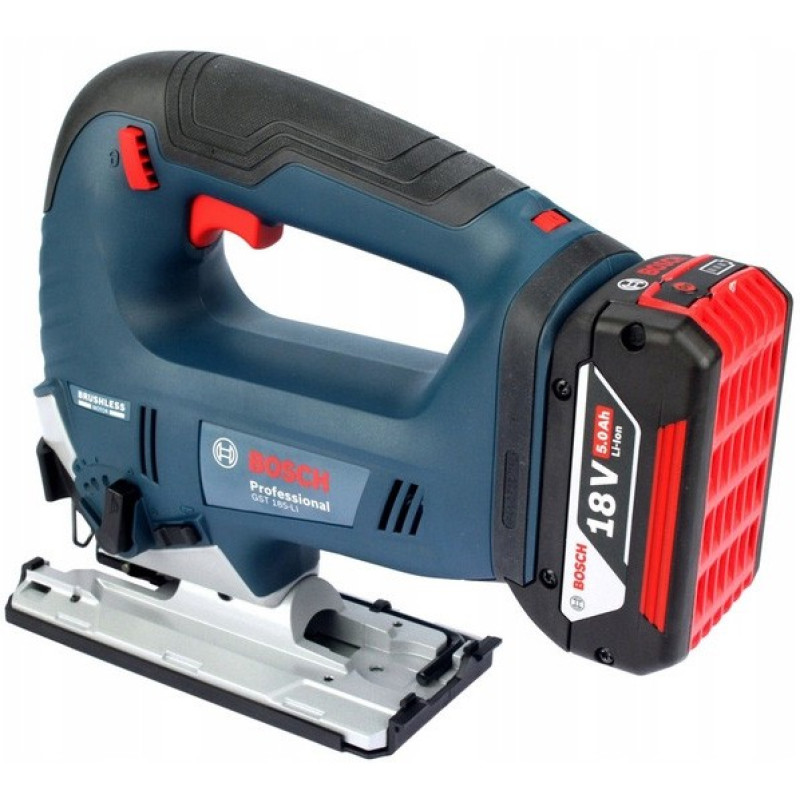 BOSCH Лобзик GST 185-LI, акумуляторний 18В, Акб 4Аг, 0-3500 об/хв, хід 26мм, кейс, 2кг (06015B3023)