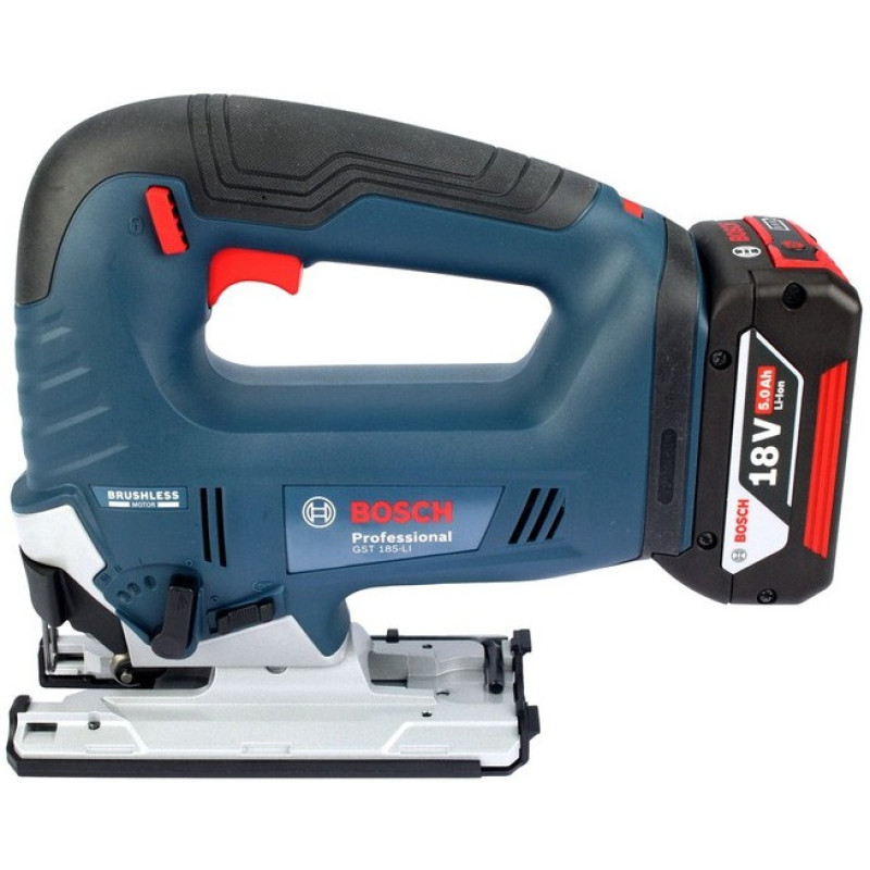 BOSCH Лобзик GST 185-LI, акумуляторний 18В, Акб 4Аг, 0-3500 об/хв, хід 26мм, кейс, 2кг (06015B3023)