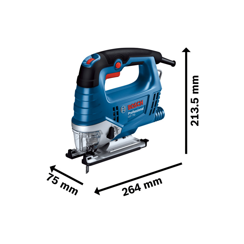 BOSCH Лобзик GST 750 520Вт SDS 800-3200об·хв хід 20 мм 23кг кейс (06015B4121)