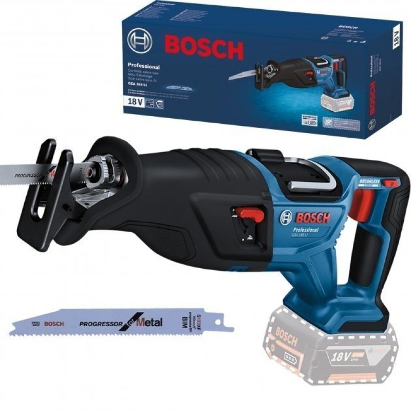 BOSCH Пила шабельна акумуляторна GSA 185-LI, 18 В, пропил 230мм, хід 28мм, 3.2кг без АКБ та ЗП (06016C0020)