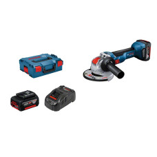 BOSCH Акумуляторна кутова шліфувальна машина (болгарка) Professional GWX 18V-10, 2x5.0 Аг, L-BOXX 136 (06017B0102)