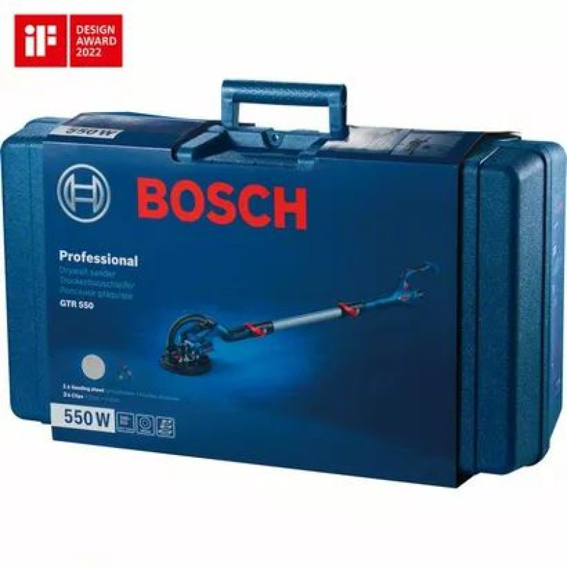 BOSCH Шліфувальна машина для стін та стелі GTR 550, 550 Вт,340-910 об/хв, 225мм, 4.8 кг (06017D4020)