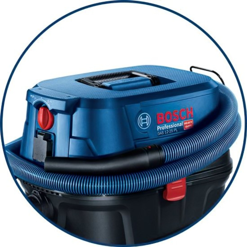 BOSCH Пилосос професійний GAS 12-25 PL, 1350Вт, 200мБар, контейнер 25л, НЕРА Н13, 9кг (060197C100)